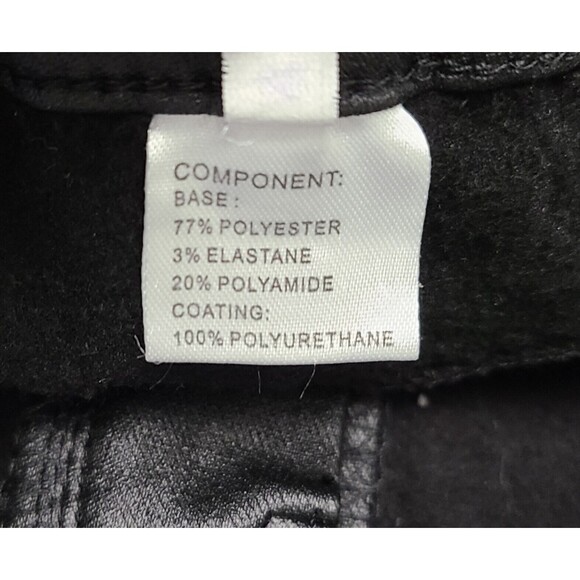 NWT Apperloth Womens Black Wetlook Coated High Rise Skinny Ankle Pants Size M - Picture 6 of 7